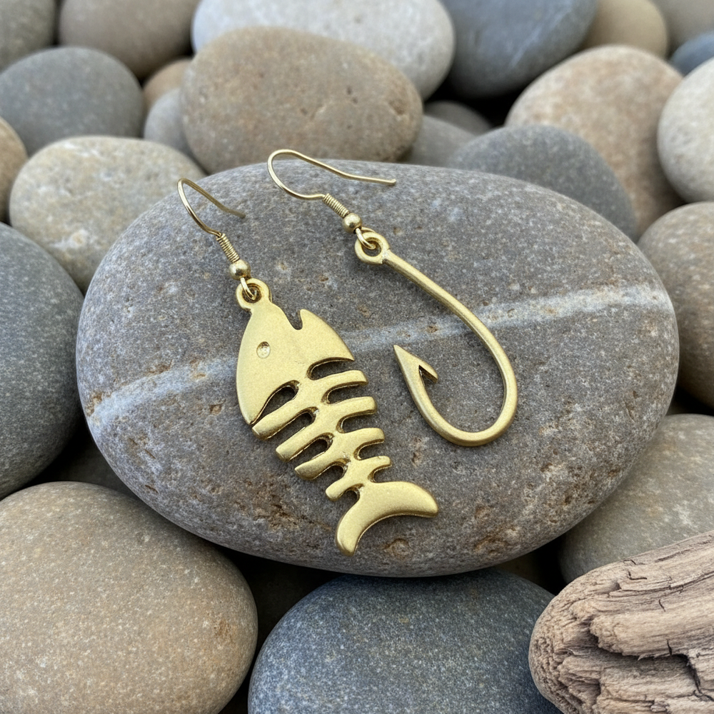 Pendientes Pesca Dorados