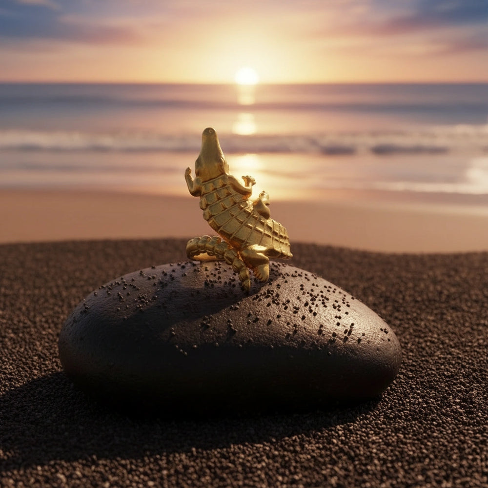 Anillo Cocodrilo Dorado