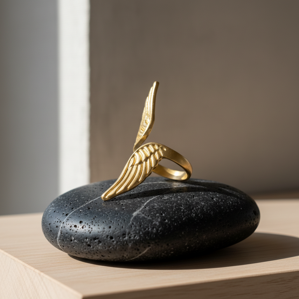 Anillo Dos Alas Dorado