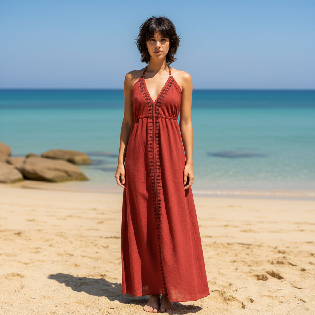 Vestido Cotton Teja
