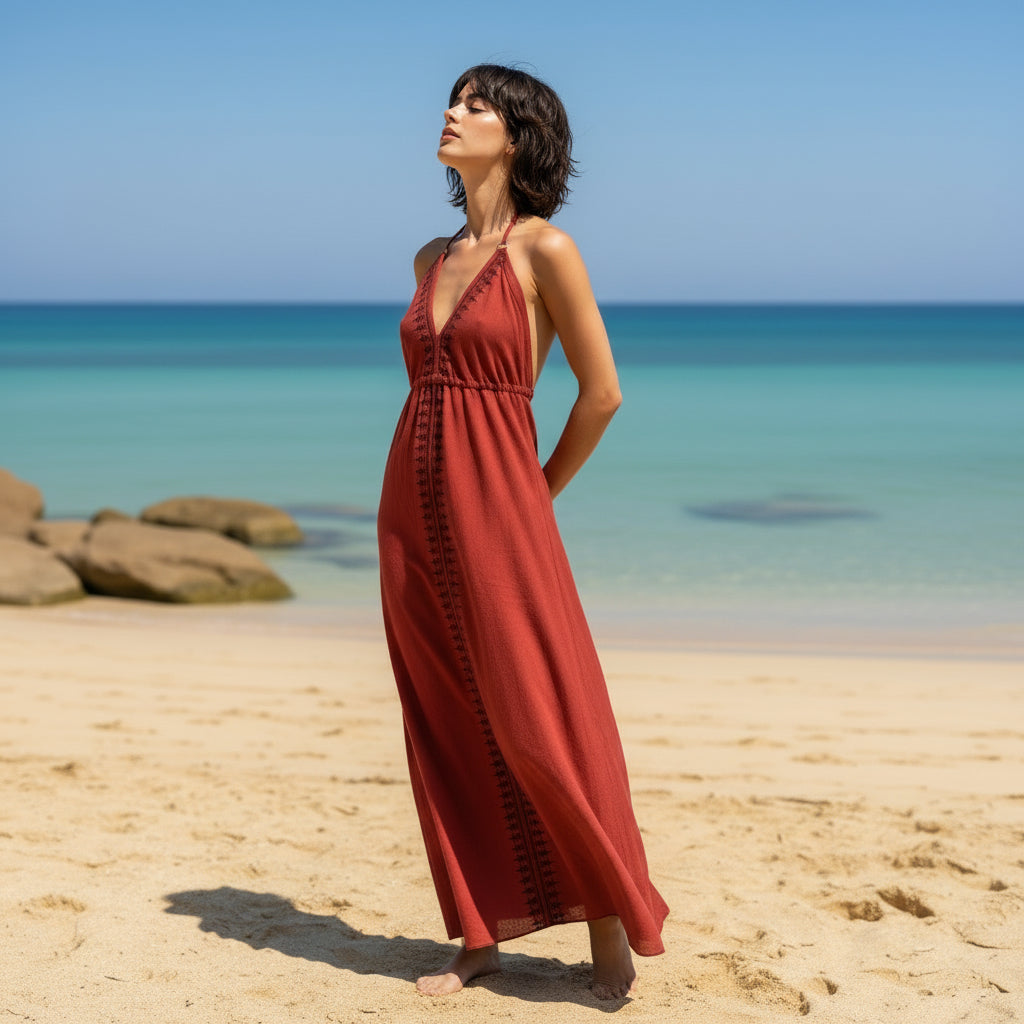 Vestido Cotton Teja