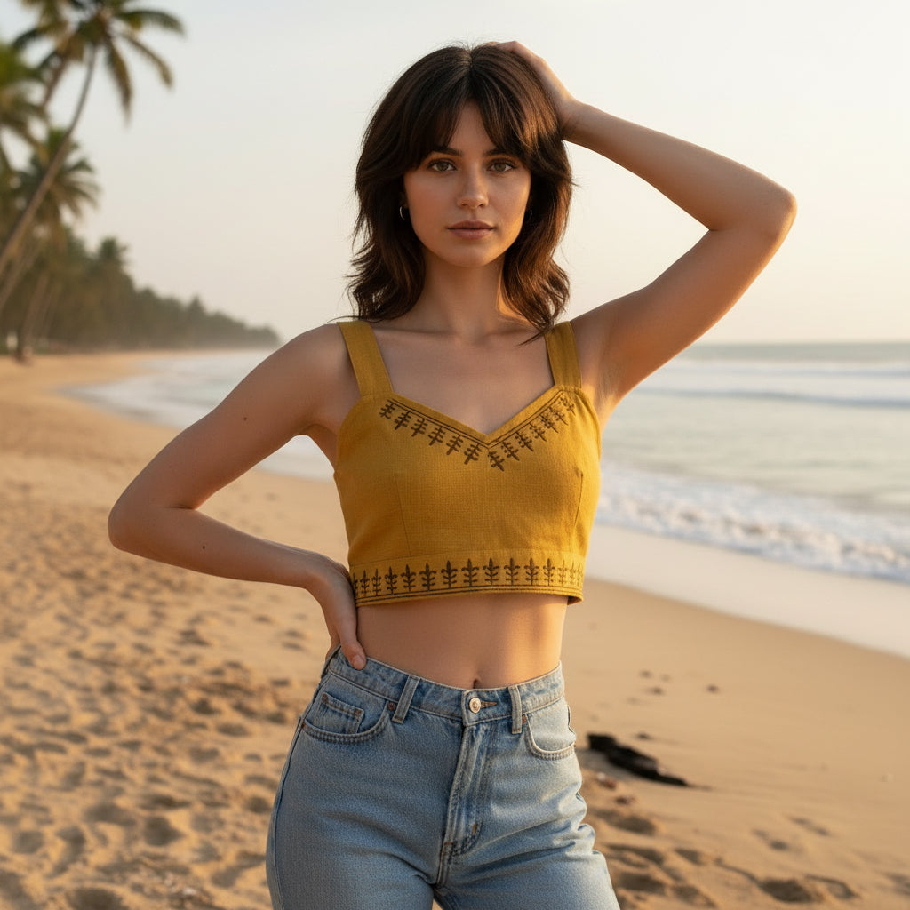 Crop Top Mostaza