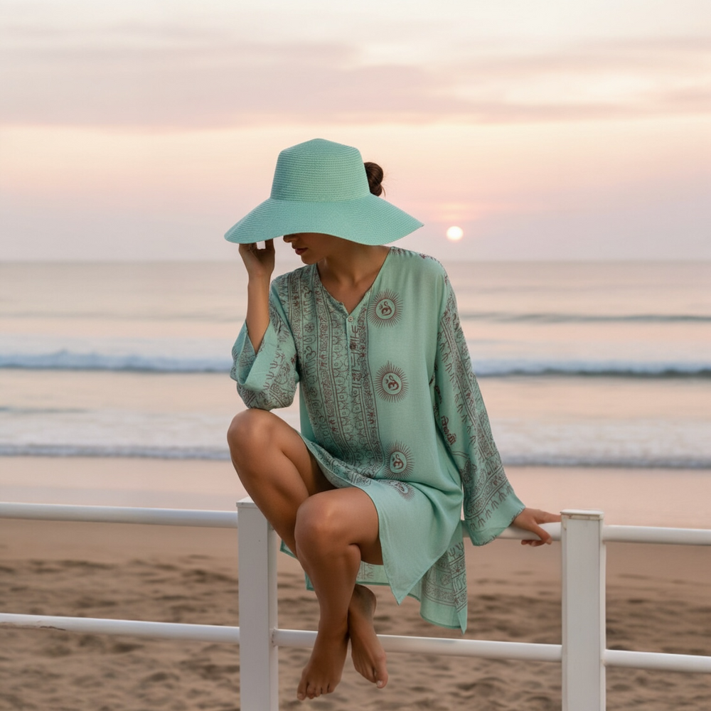 Kurta Nueva Turquesa/rojo