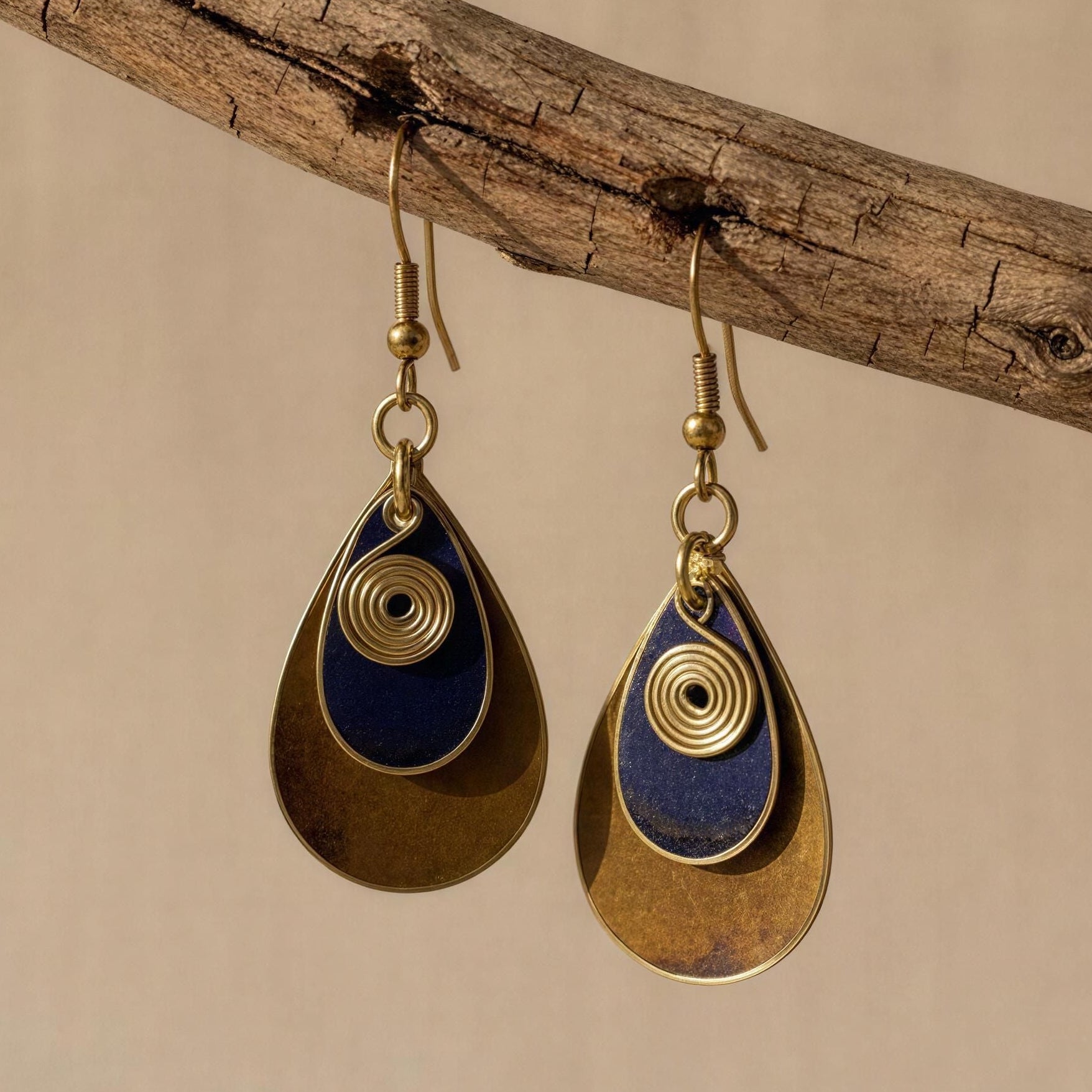 Pendientes Kefren Mostaza