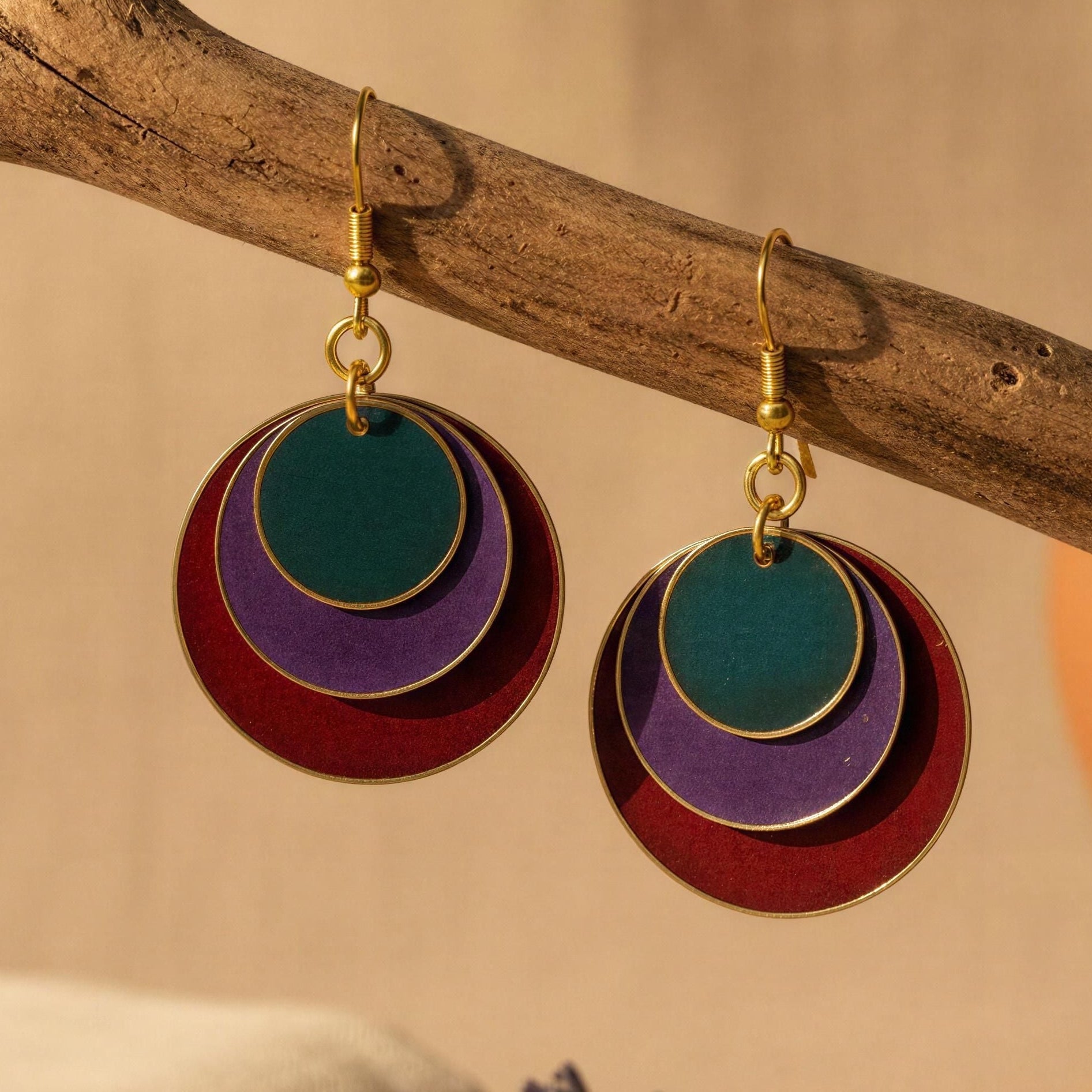 Pendientes Jamaica Burdeos