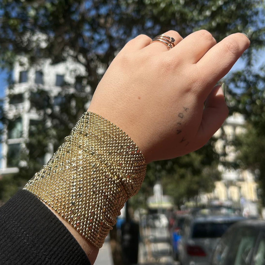 Pulsera Malla Grande Dorada