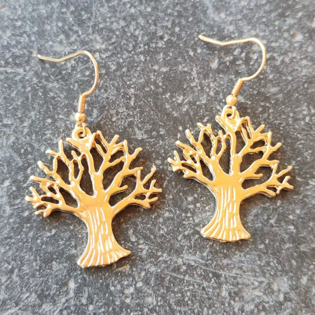 Pendientes Tree Dorados