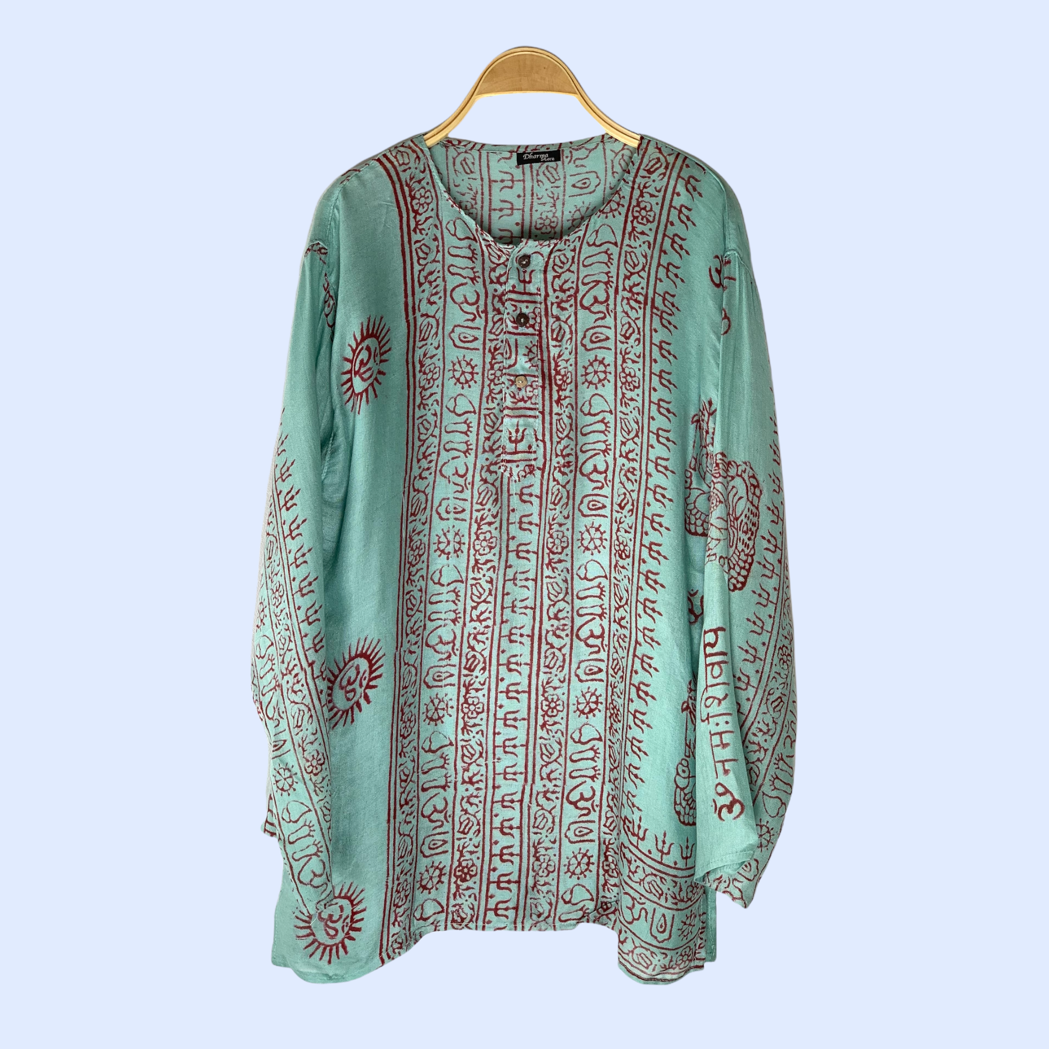Kurta Clásica Turquesa/rojo